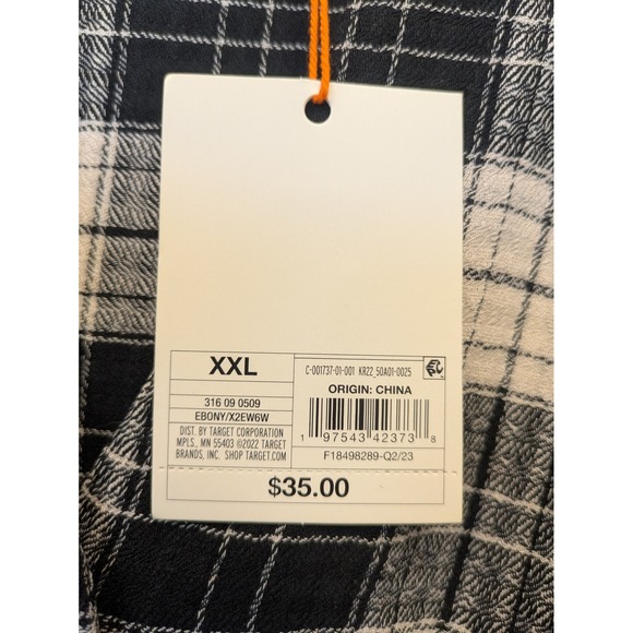 Knox Rose XXL Ebony Plaid Long Sleeve Button Front Boho Dress NWT - Picture 5 of 10